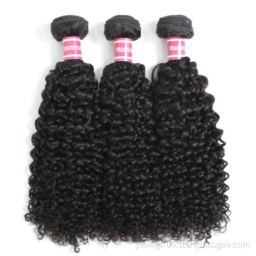Raw India Human Hair Extensions Virgin Remy Cuticle Aligned Wholesale Kinky Curly Human Hair Weaving Bundle With Kinky Curls